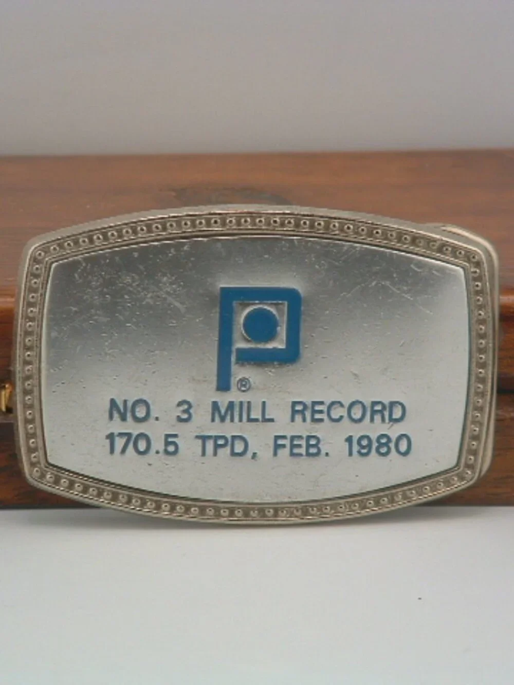 P No3 Mill Record 170 5 TPD Feb 1980 Belt Buckle
